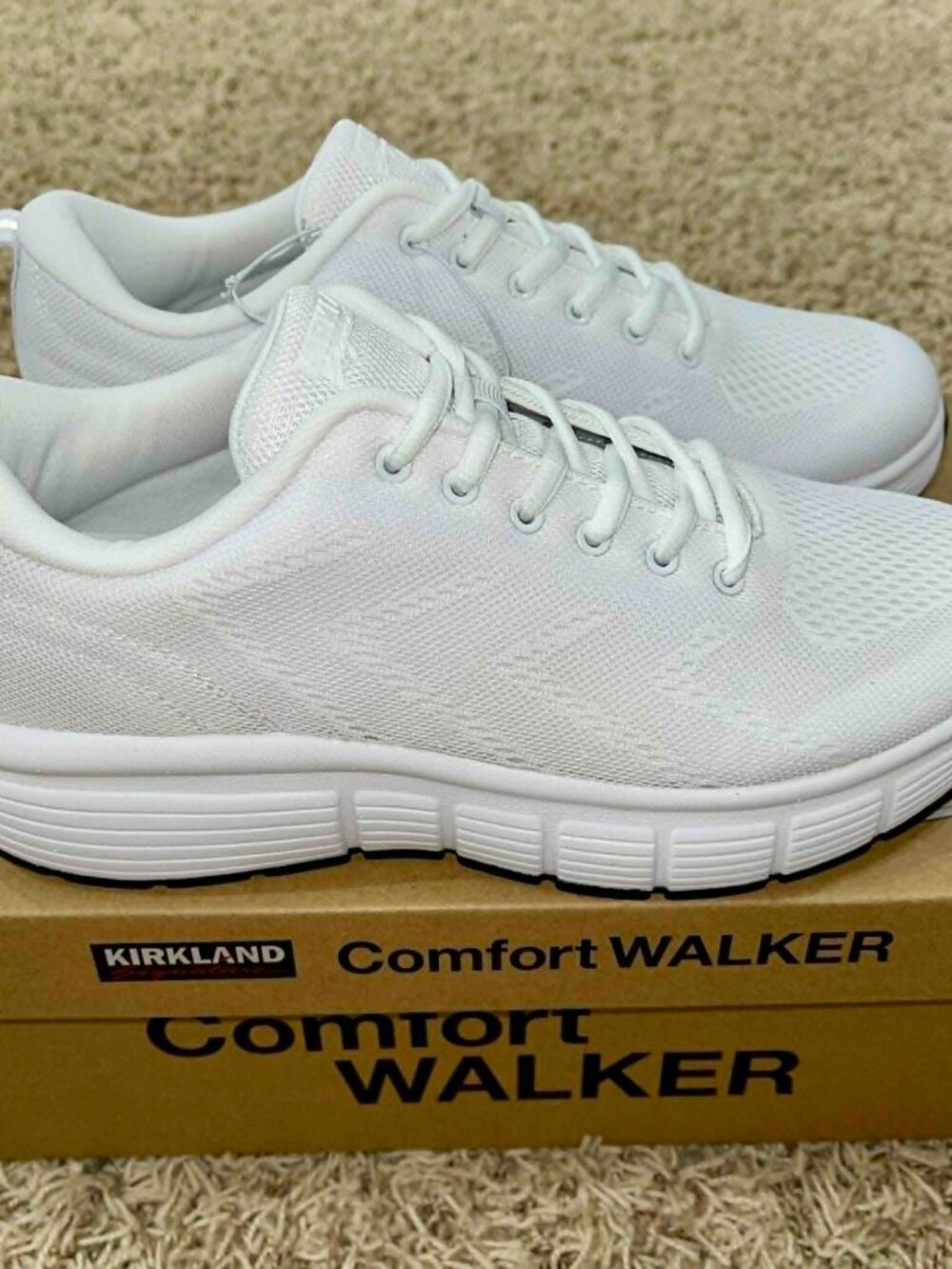 Kirkland Signature Men's Sneakers Shoes White, Size 8 (New)
